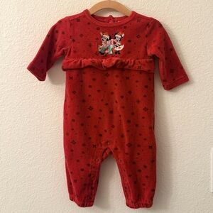 Disney Red Christmas Baby One Piece